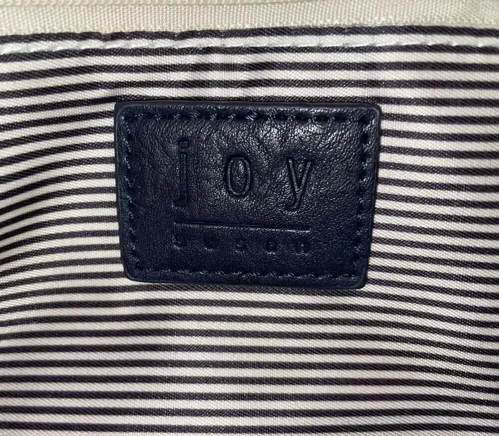 Joy Susan Navy Vegan Leather Wristlet Clutch Minimalist Everyday Bag